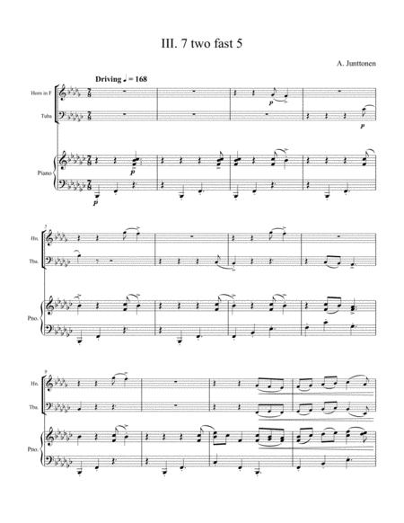 Free Sheet Music Three Miniatures Iii 7 Two Fast 5