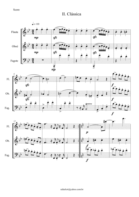 Three Miudilhas For Woodwind Trio 2 Miudilha Clssica Sheet Music