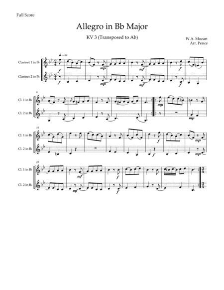 Free Sheet Music Three More Mozart Duets For Clarinet Kv3 4 And 6