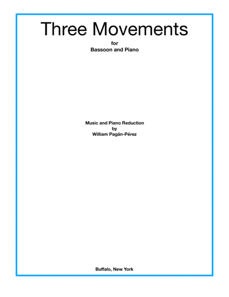 Three Movements For Bassoon And Reduction For Piano Sheet Music