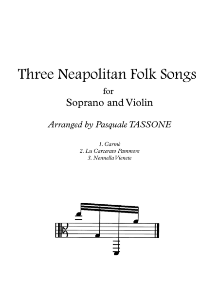 Free Sheet Music Three Neapolitan Folk Songs