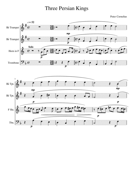 Free Sheet Music Three Persian Kings