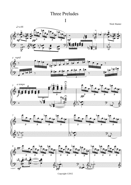 Three Preludes 2012 Sheet Music