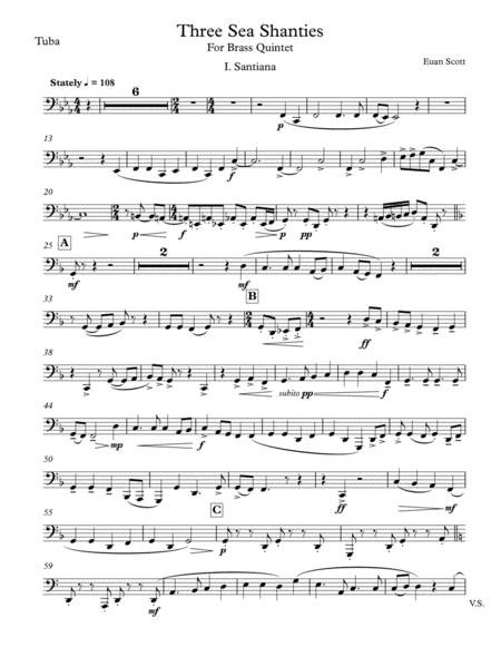 Free Sheet Music Three Sea Shanties