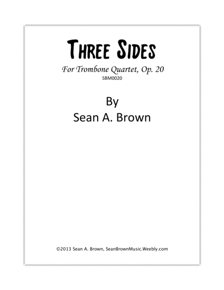 Free Sheet Music Three Sides For Trombone Quartet