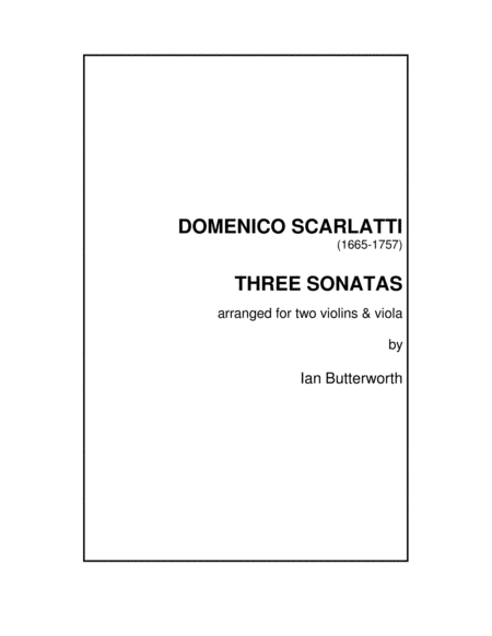 Free Sheet Music Three Sonatas For 2 Violins Viola