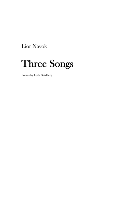 Three Songs For Soprano And Piano Performance Score Sheet Music