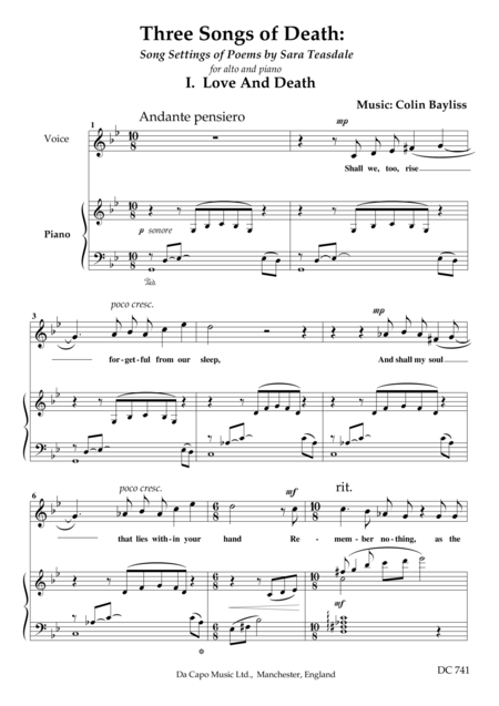 Three Songs Of Death Sheet Music