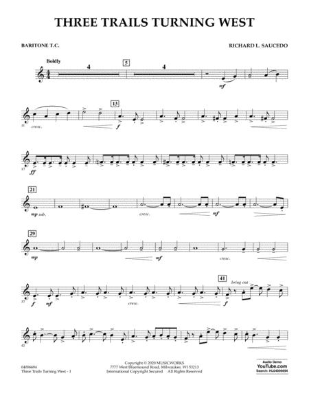 Three Trails Turning West Baritonet C Sheet Music