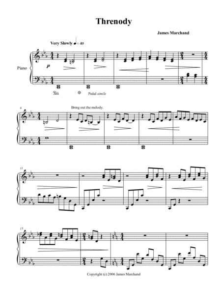 Threnody For The Left Hand Alone Sheet Music