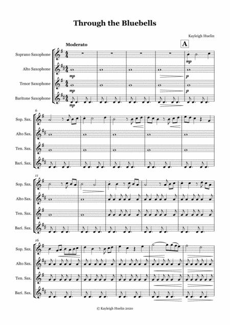 Through The Bluebells Saxophone Quartet Satb Sheet Music