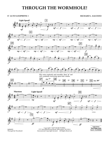 Through The Worm Hole Eb Alto Saxophone 1 Sheet Music