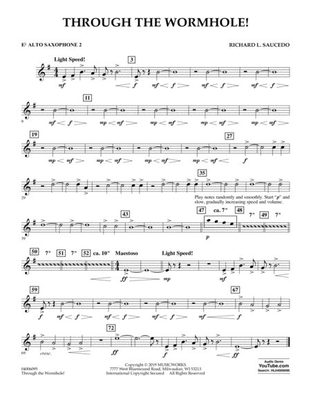 Through The Worm Hole Eb Alto Saxophone 2 Sheet Music