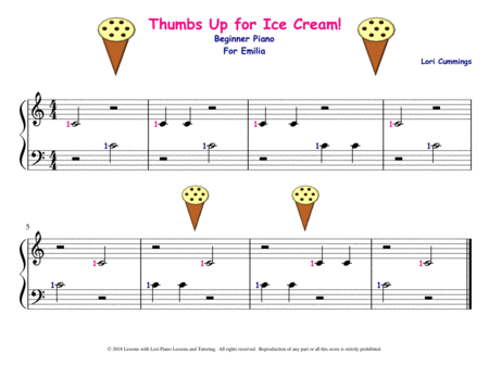 Free Sheet Music Thumbs Up For Ice Cream