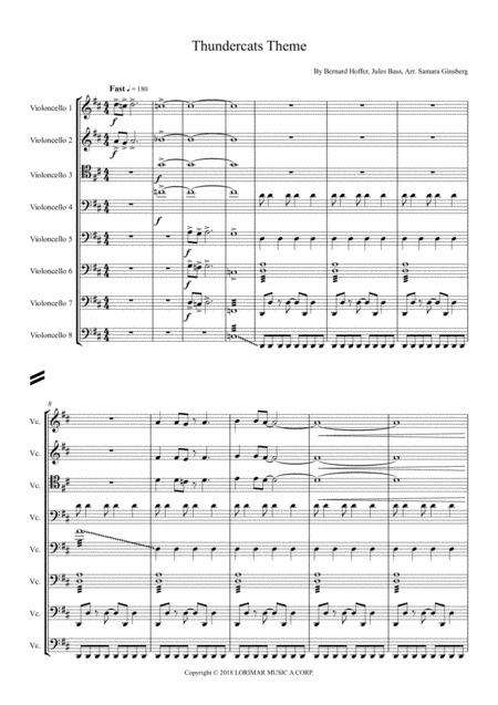 Free Sheet Music Thundercats Theme For Cello Ensemble