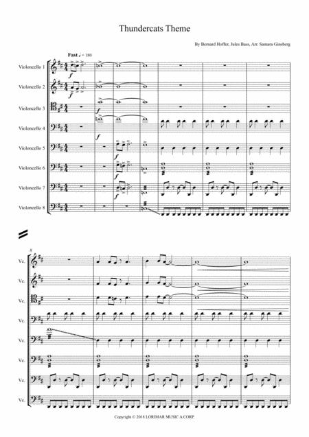 Thundercats Theme For Cello Ensemble Sheet Music