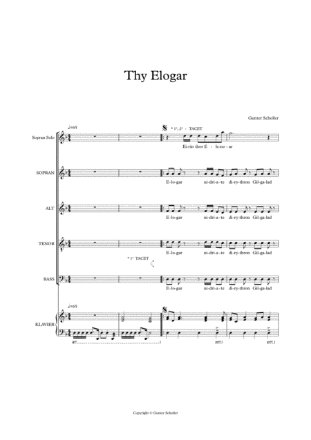 Free Sheet Music Thy Elogar