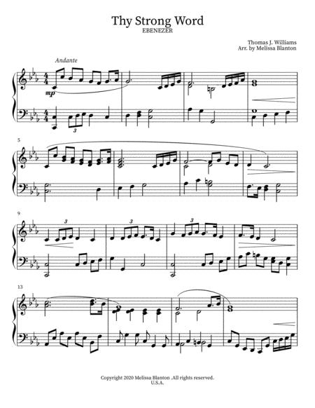 Free Sheet Music Thy Strong Word Arranged For Solo Piano