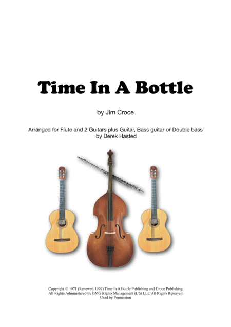 Free Sheet Music Time In A Bottle For Flute Melody Instrument 2 Guitars Bass Instrument