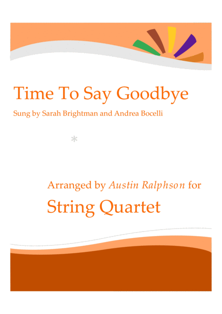 Time To Say Goodbye Con Te Partir String Quartet Sheet Music