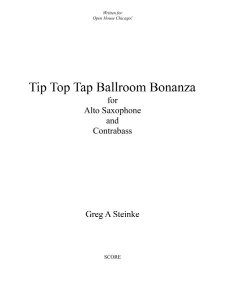 Tip Top Tap Ballroom Bonanza For Alto Sax And Contrabass Sheet Music