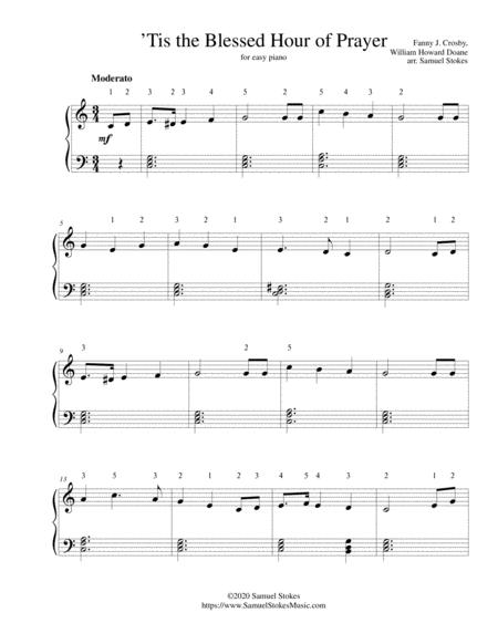 Free Sheet Music Tis The Blessed Hour Of Prayer For Easy Piano