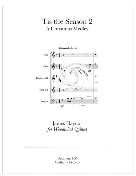 Free Sheet Music Tis The Season 2 For Woodwind Quintet