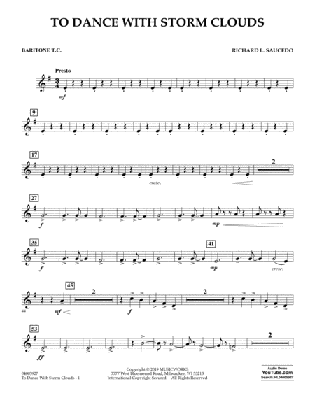 Free Sheet Music To Dance With Storm Clouds Baritonet C