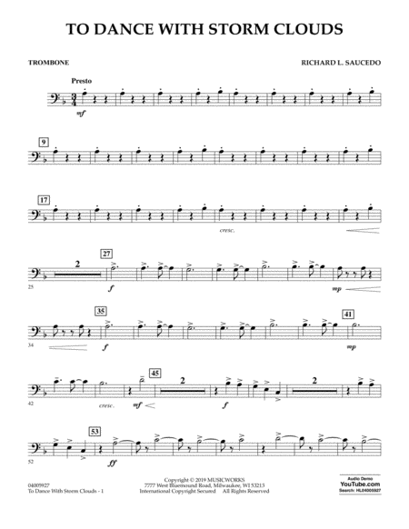 To Dance With Storm Clouds Trombone Sheet Music