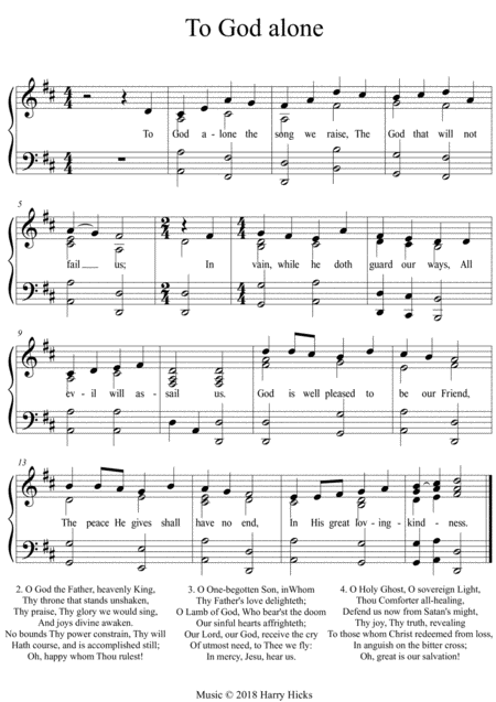 To God Alone A New Tune To A Wonderful Old Hymn Sheet Music