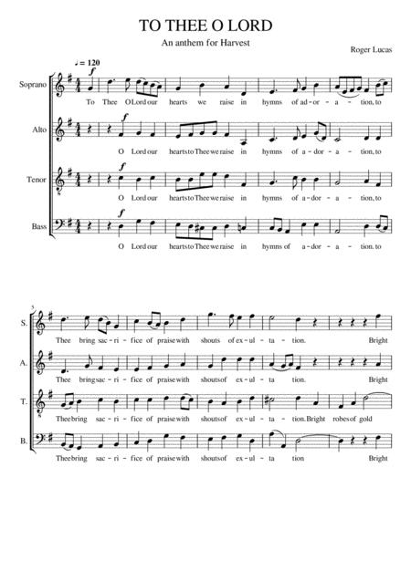 Free Sheet Music To The O Lord