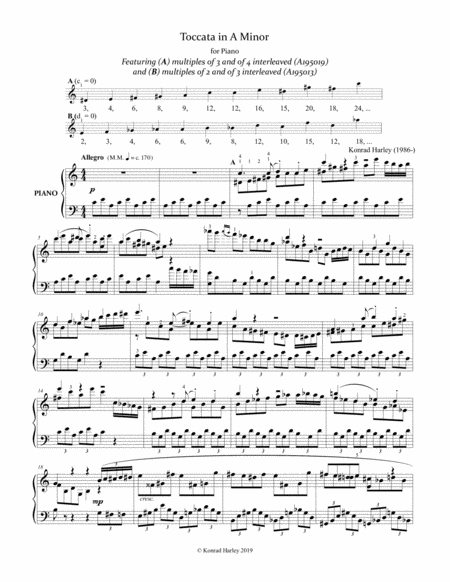 Free Sheet Music Toccata In A Minor Interleaved Multiples