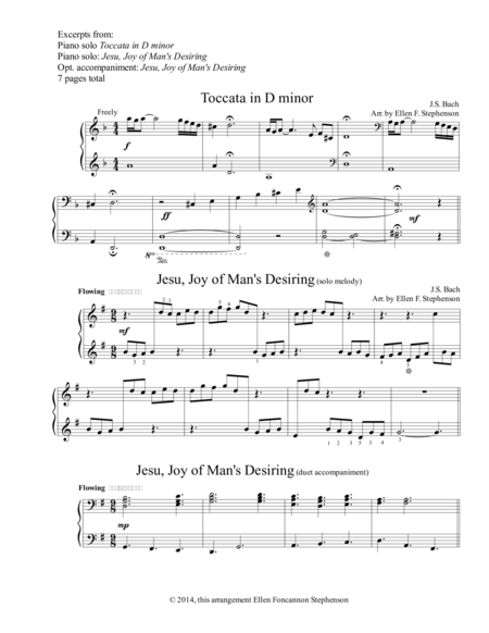 Free Sheet Music Toccata In D Minor And Jesu Joy Of Mans Desiring