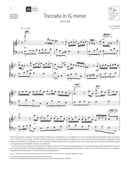 Free Sheet Music Toccata In G Minor Grade 5 List A3 From The Abrsm Piano Syllabus 2021 2022