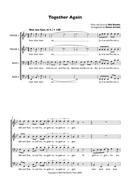 Free Sheet Music Together Again