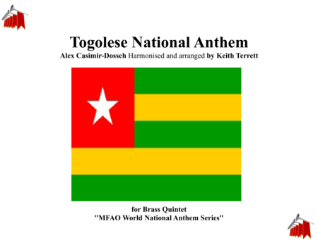 Togolese National Anthem For Brass Quintet Sheet Music