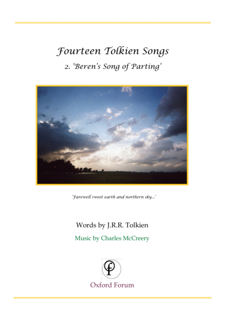 Tolkien Song Berens Song Of Parting Sheet Music