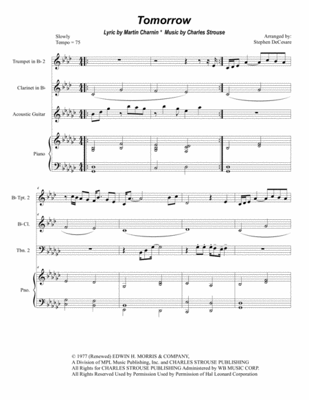 Free Sheet Music Tomorrow Duet For Bb Trumpet And Chamber Instruments