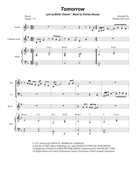Free Sheet Music Tomorrow Duet For Violin And Cello