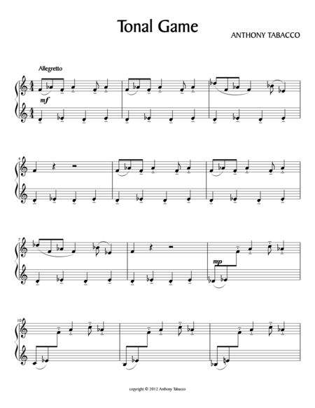 Free Sheet Music Tonal Game