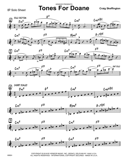 Tones For Doane Bb Solo Sheet Sheet Music