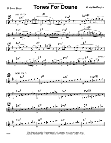 Free Sheet Music Tones For Doane Eb Solo Sheet