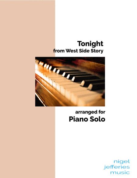 Free Sheet Music Tonight From West Side Story Arranged For Piano Solo