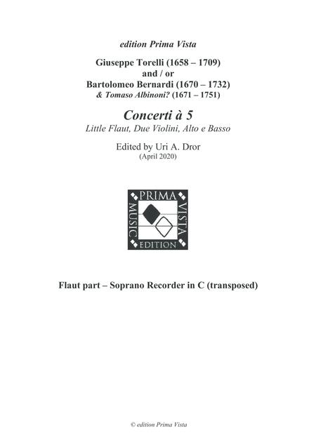 Torelli Recorder Concerti Transposed Keys Soprano Recorder Parts Sheet Music