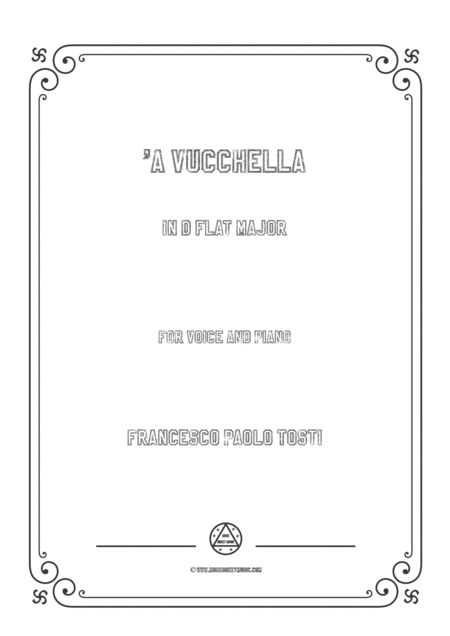 Tosti A Vucchella In D Flat Major For Voice And Piano Sheet Music