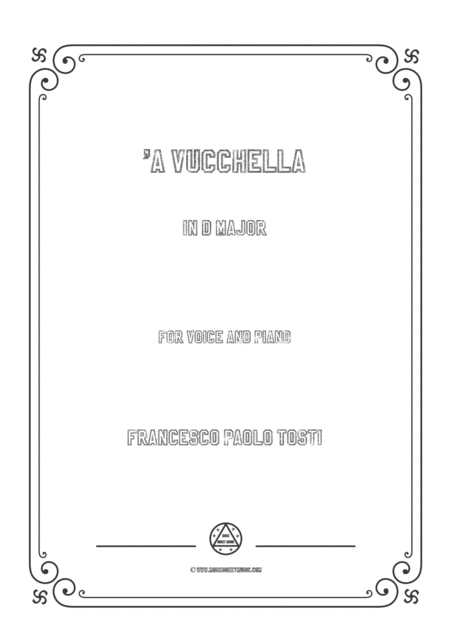 Tosti A Vucchella In D Major For Voice And Piano Sheet Music