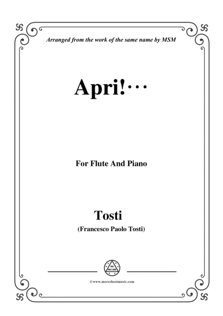 Tosti Apri For Flute And Piano Sheet Music