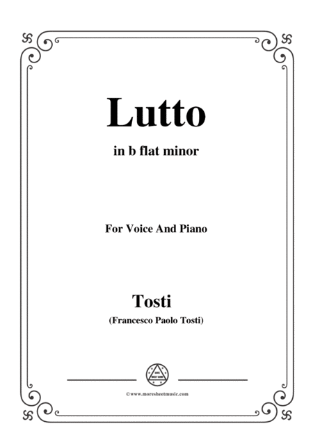 Free Sheet Music Tosti Lutto In B Flat Minor For Voice And Piano