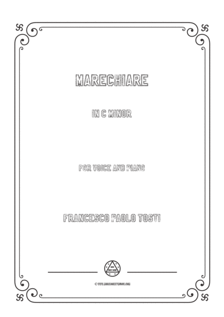 Free Sheet Music Tosti Marechiare In C Minor For Voice And Piano