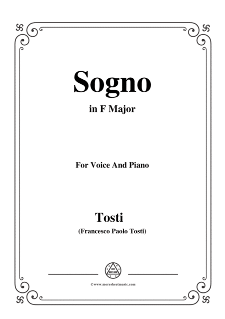 Free Sheet Music Tosti Sogno In F Major For Voice And Piano
